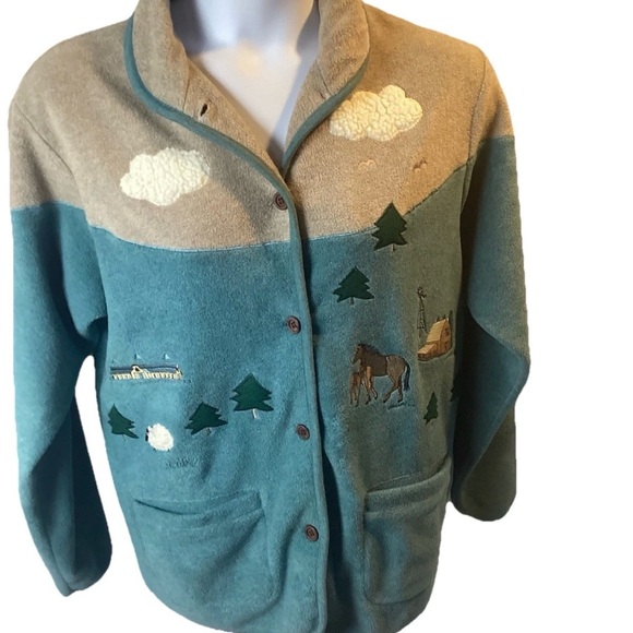 Northern Reflections Sweaters - Northern Reflections Beige and Blue Sweater